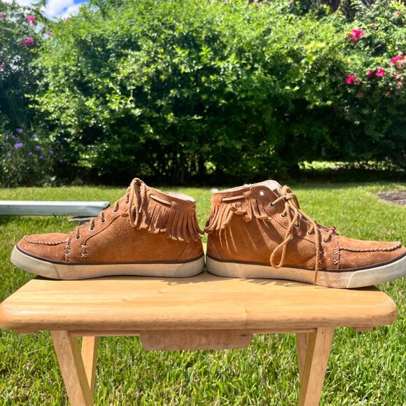 UGG Australia Ariani 3319 Fringe Beaded Moccasin Ankle Booties Brown Size 10 - Picture 6 of 8